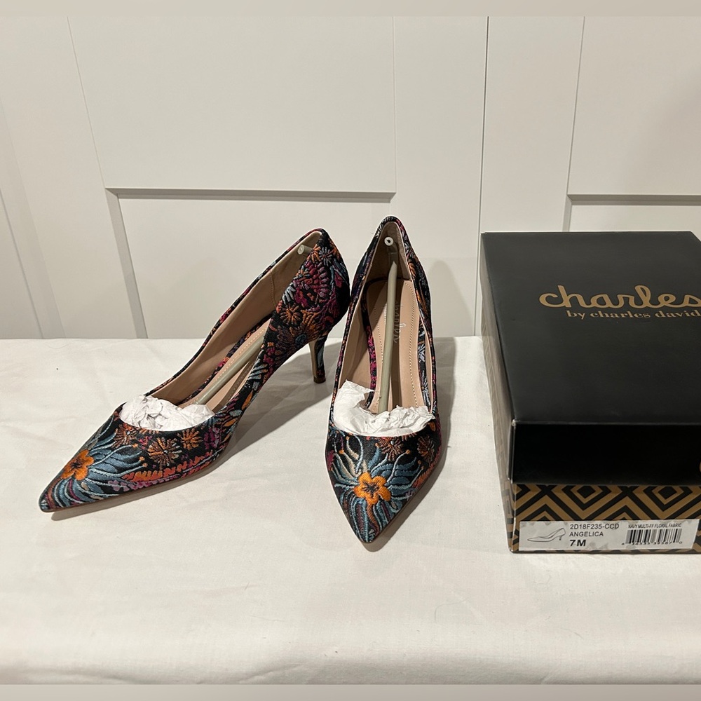 Charles David Vibrant Embroidered Heels